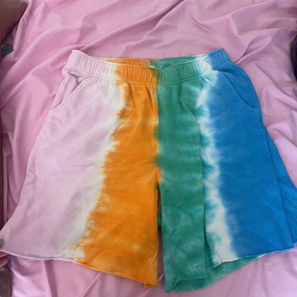 wild fable Pants - Wild Fable Women's Multicolor Tie Dye High Rise Fleece Bermuda Shorts